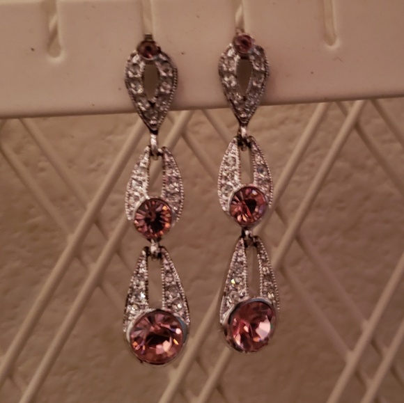💲💲Long pink diamond earrings - Picture 1 of 1